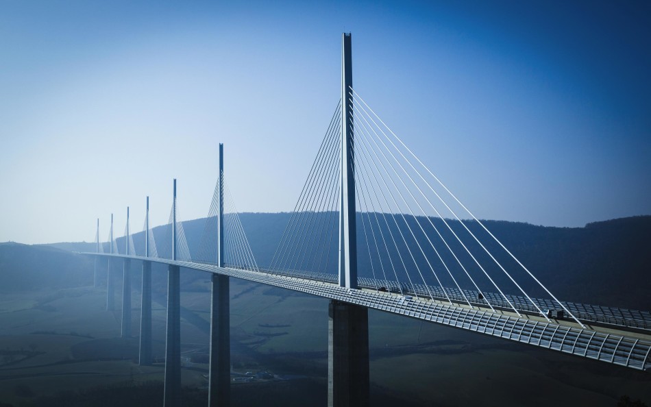 The Millau Viaduct in Southern France, designed by Sir Norman Foster.